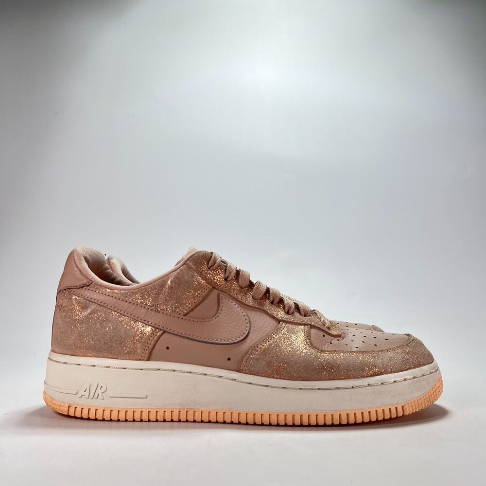 Nike Air Force 1 '07 Premium Metallic Red Bronze Glitter Sneakers Womens Size 10